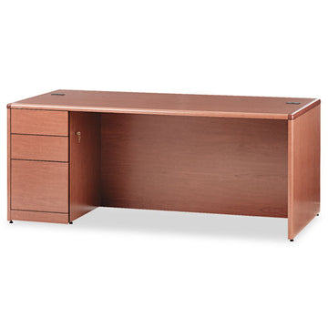 HON® 10700 Series Single Pedestal Desk With Full-height Pedestal On Left, 72" X 36" X 29.5", Cognac freeshipping - TVN Wholesale